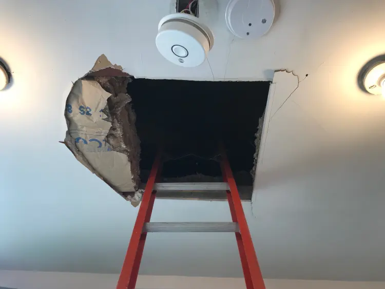 hole in a garage fire rated drywall